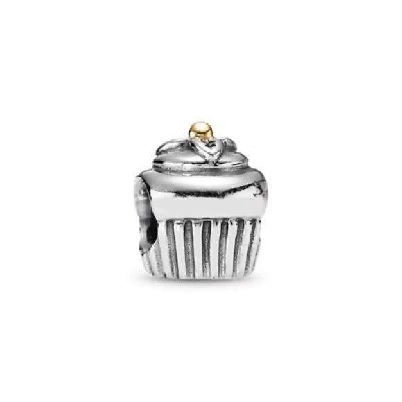 RETIRED Authentic Pandora Cupcake Charm With 14K Gold - Picture 4 of 9